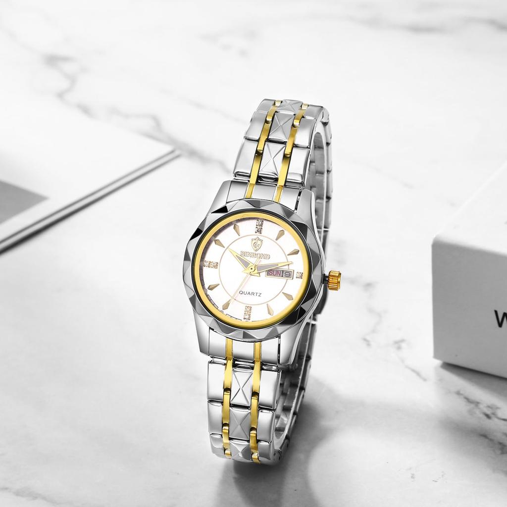 Часы Seiko Аналоговые часы-копии Женские Светящиеся Дата День недели Водонепроницаемые Часы Легко читаемый циферблат Нержавеющая сталь Регулируемый уровень Серебряные женские