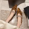 Aphixta Luxury Crystal Straps Slip On Flats Leopard Print Flat With Shoe Shallow Casual Women Loafers Pointed Toe Shoes
