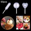 50Pcs 4ml Disposable Heart Round Shape Liquid Dropper Cupcakes Transfer Pipettes