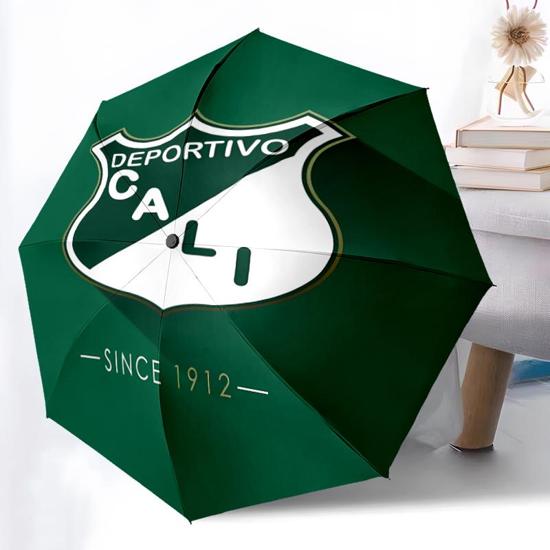 Printed Deportivo Cali LOGO Folding Umbrella,Outdoor,Leisure,And Travel Umbrella,Durable Umbrella Fabric,Birthday And Holiday Gift
