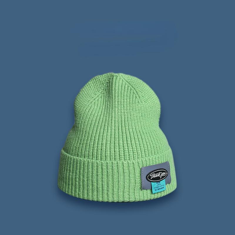 Чисто цветная шерстяная повседневная хип-хоп шапка шапка бини универсальная вязаная шапка мужская и женская индивидуальная модная парная шапка