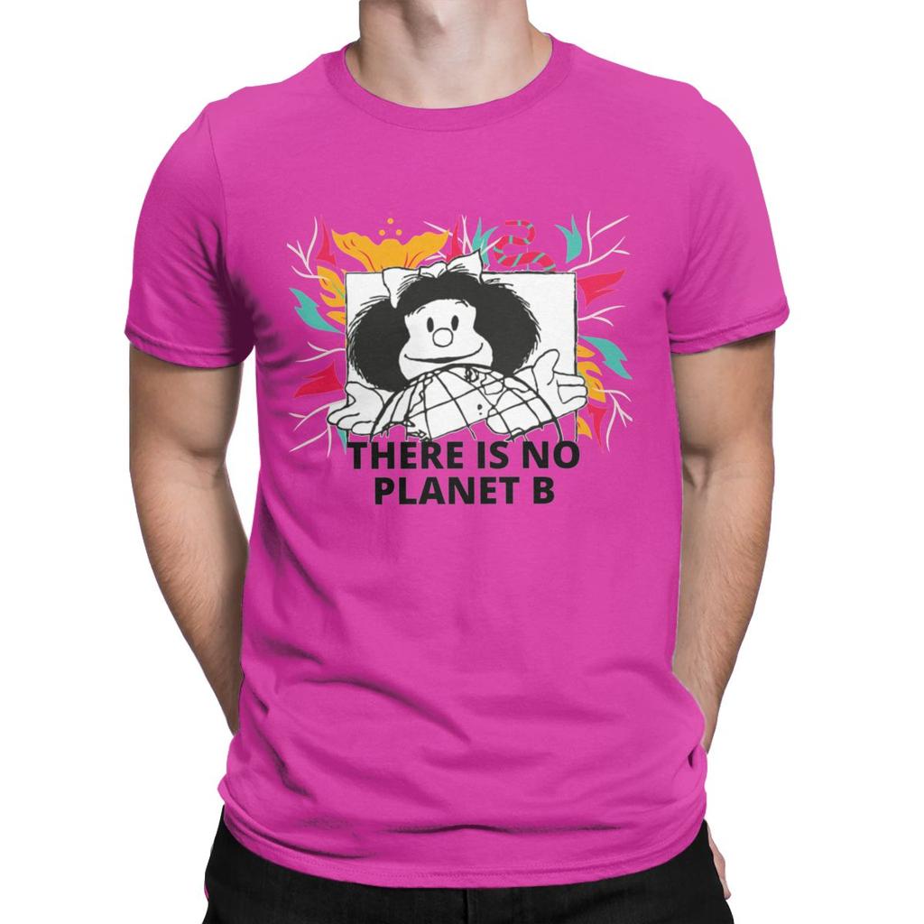 Mafalda There Is No Planet B T Shirt Men 100 Cotton Funny T Shirt Round Collar