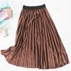 Элегантная узкая бархатная женская плиссированная юбка с высокой талией на весну и осень
