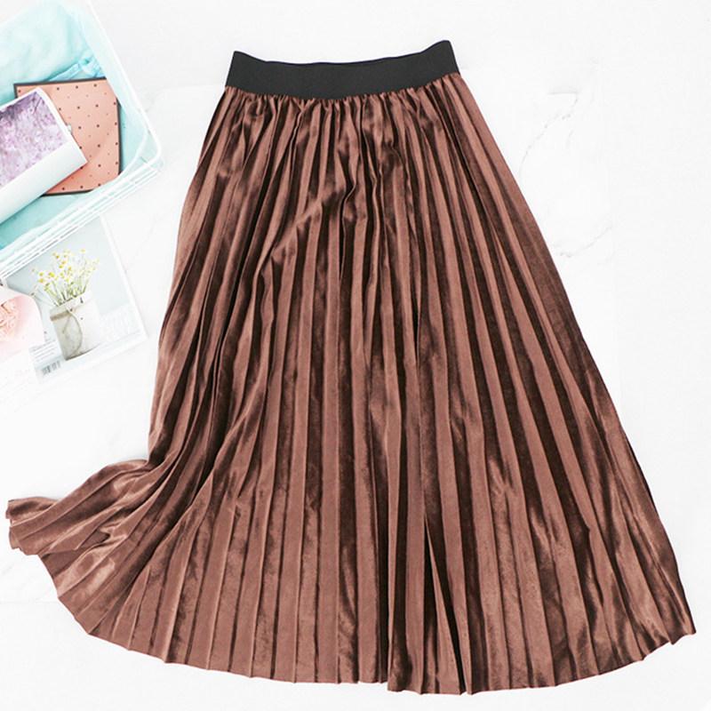 Элегантная узкая бархатная женская плиссированная юбка с высокой талией на весну и осень