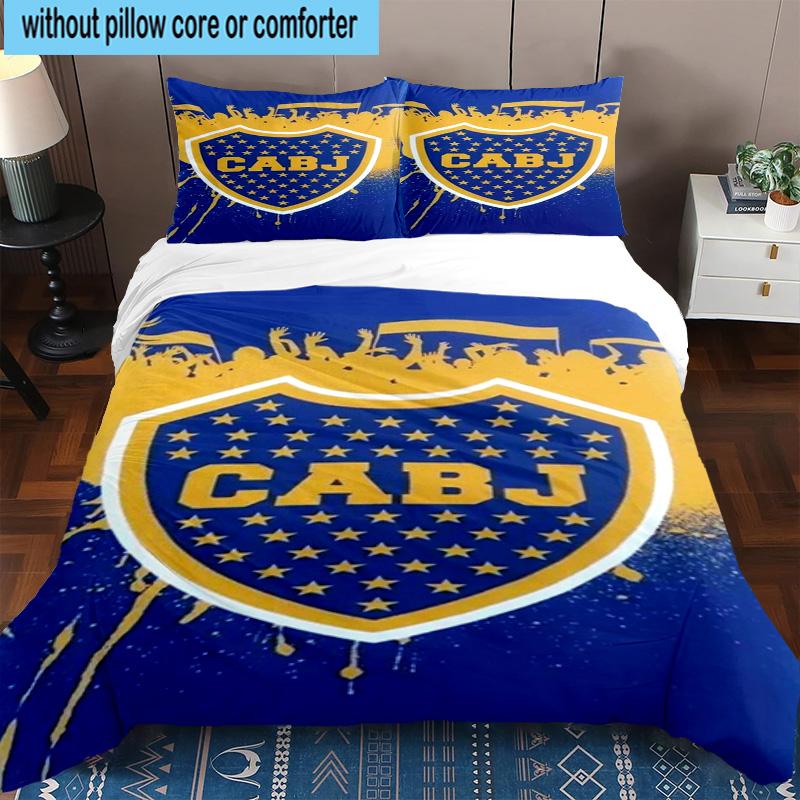 3pcs Boca Football Club Printed Bedding Set Duvet Cover Closure Includes 1 Duvet Cover & 2 Pillowcases Bedding Sets Home Decor Gifts