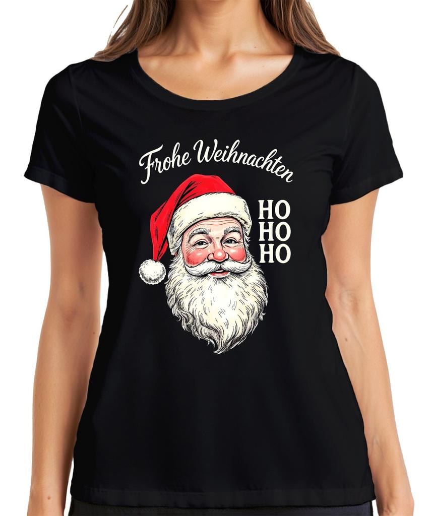 Merry Christmas Santa Claus HO HO HO Retro Santa Claus Gift Ladies T-Shirt