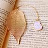 School Stationery Festival Gift Metal Bookmarks for Books Cartoon Leaf Office