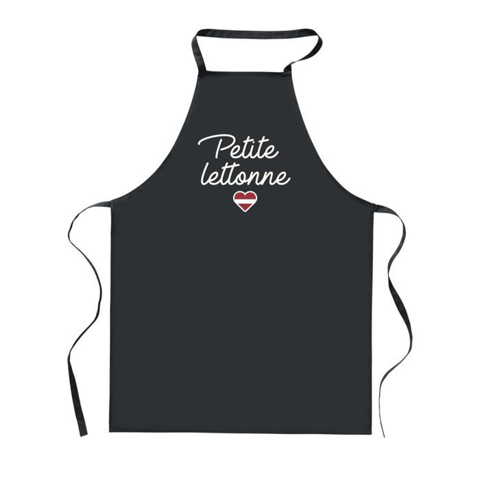 Tablier de cuisine - PLANETEE - Petite Lettone - Noir - 90x60 cm - Impression bretonne