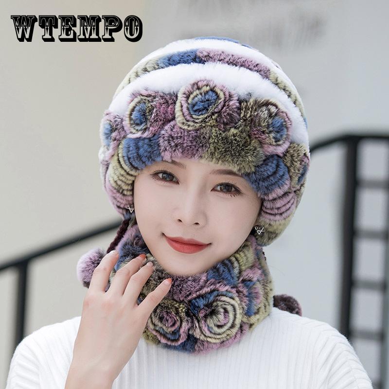 Winter Warm Faux Fur Beanie Trendy Coldproof Elastic Knit Hats Thick Warm Skull Cap Classic Beanies for Women Girls Autumn & Winter