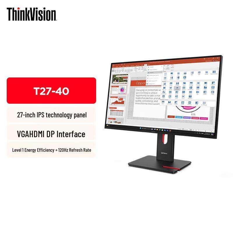 Lenovo ThinkVision T27-40 27-inch IPS Business Monitor CN plug (adapter included)
