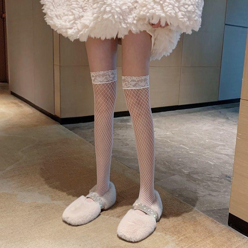 Fishing Net Socks JK Black Stockings Lace Black Long Tube Socks Thin and Sexy Black Stockings Over The Knee Women Stockings