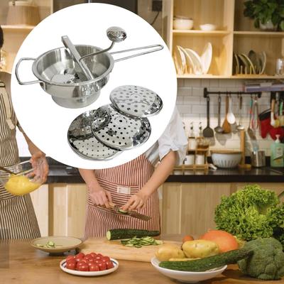 Мельница для пищевых продуктов из нержавеющей стали с 3 шлифовальными дисками, ручная рукоятка, эргономичная вращающаяся мельница