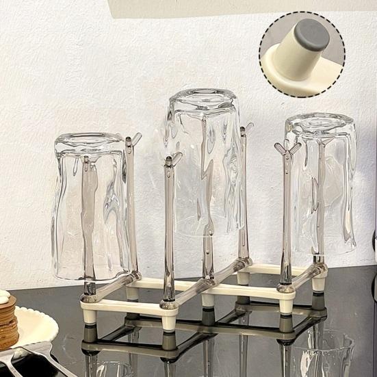 Выдвижная подставка для стаканов с пластиковым нескользящим дном, подставка для кружек и стеклянных кружек