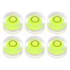 6-Piece Round Bubble Level, 13x7mm, Mini Round Bullseye Level for Camera Tripods, Telescopes, Workshops, Turntables, and Picture Frames, Green
