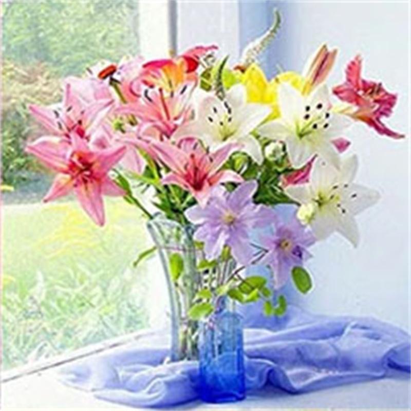 DIY Diamond Painting Flowers Cross Stitch Kit Mosaic Art Diamond Painting Full Circle/Square Diamond Home Decoration