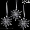 Clear Acrylic Snowflake Ornaments Christmas Tree Decorations Winter Wonderland Party Star Snowflake Icicle Shaped Crystal Decor