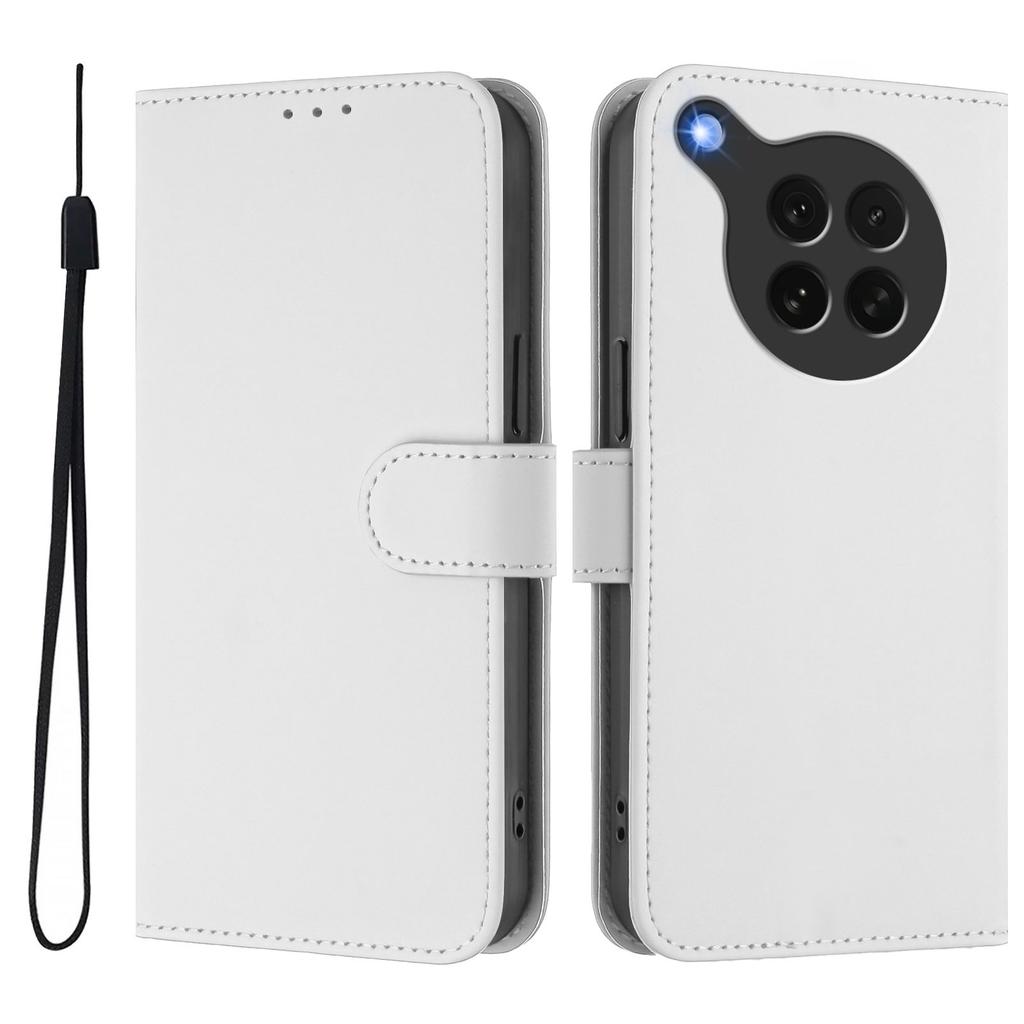 For Oppo Find X8s 5G Case Solid Color Wallet Leather Phone Cover with Strap