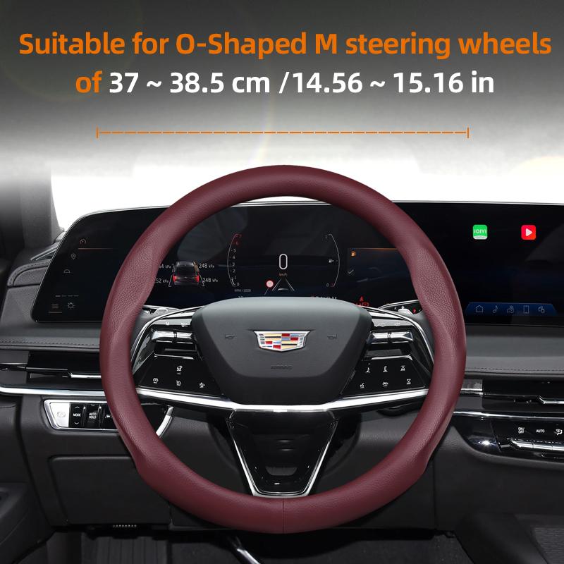 Suitable for Cadillac Ultra-Thin Breathable Leather Steering Wheel Cover Suitable for Cts 2013 Ct4 Carbon Interior Ct5 Xt5 Xt4 Xt6 Escalade Srx X