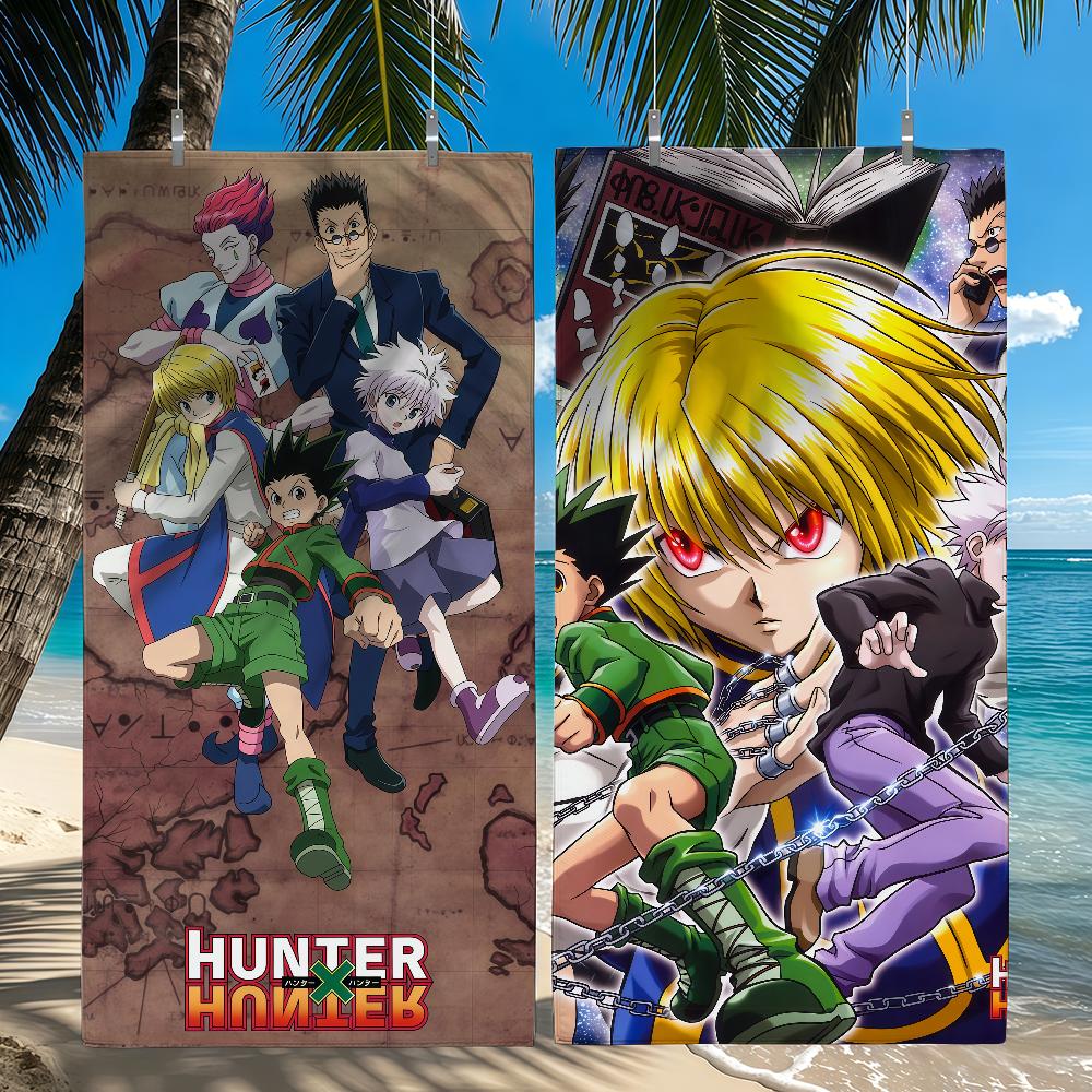 Комикс Hunter X Hunter Полотенце Пляжное Полотенце Дорожное Легкое Приятное для Кожи для Бассейна Пляжа Кемпинга Круиза Лето