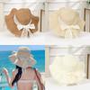 UV Protection Sun Hat Bow Ribbons Straw Cap Fashion Beach Hat Travel