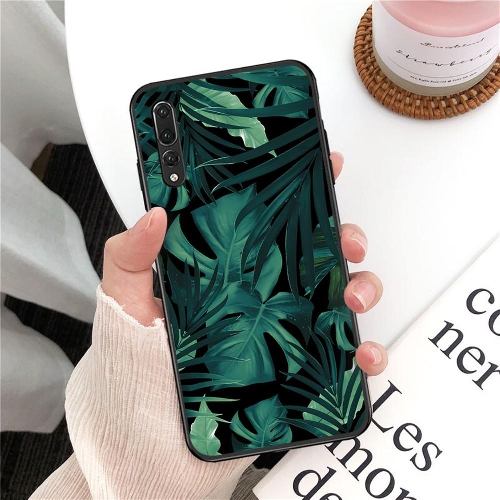Monstera Green Leaves Phone Case For Huawei P 8 9 10 20 30 40 50 Pro Lite Psmart Honor 10 Lite 70 Mate 20lite