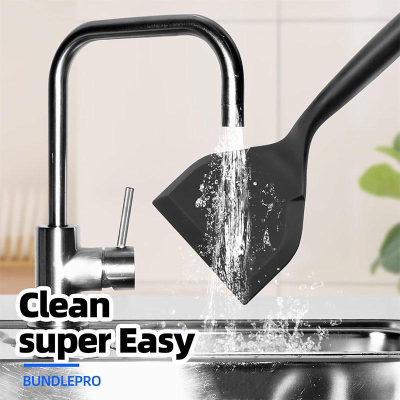 Силиконовая лопатка для блинов, лопатка для омлета, лопатка для яиц, рыбы, блинов, антипригарное покрытие, широкая мягкая лопатка для пиццы, кухонный скребок