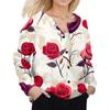 Women's Fashion Valentine's Day Printed Long Sleeve Cardigan Button Jacket