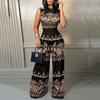 Новые весенне-осенние повседневные брюки, тонкий комбинезон без рукавов с принтом для женщин