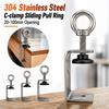 1pc 304 Stainless Steel Square Clamp Pull Ring Fixed Holder Clip C-clamp  Hardware Fasteners