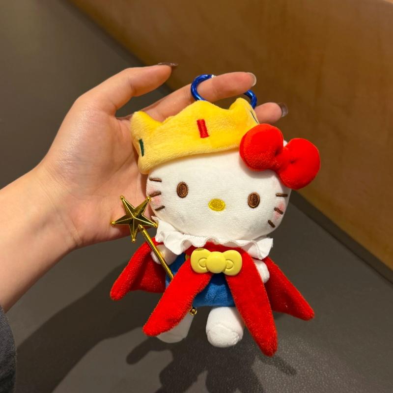 Cartoon Anime Hello Kitty Wishing Star King Kt Cat Keychain Bag Pendant Cute Plush Toy Doll Car Decoration Girl Holiday Gift