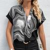Women's Printed Batsleeve Short Sleeve Top Autumn Fashion Loose T-shirt