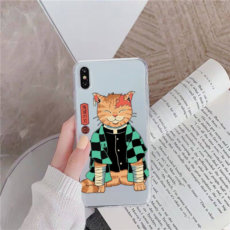 Чехол для телефона JAMULAR Neko Ramen Japan Cat Anime для iPhone 11 12 13 mini pro XS MAX 8 7 6 6S Plus X 5S SE 2020 XR, прозрачный чехол