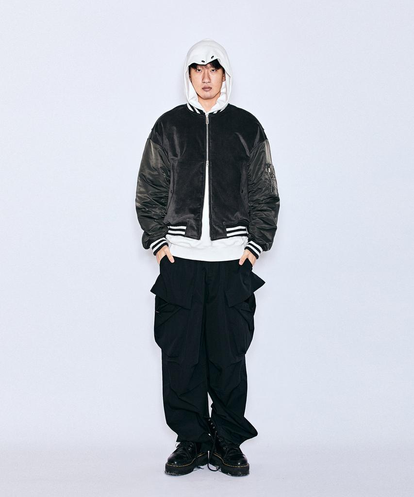 Millimillion Mudstone Velvet Ma-1 Jacket J08- Dark Gray