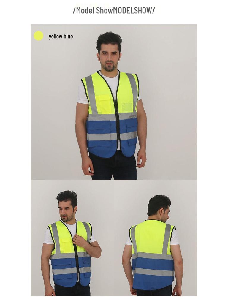 Breathable Reflective Safety Vest for Construction Workers - Custom Logo Available