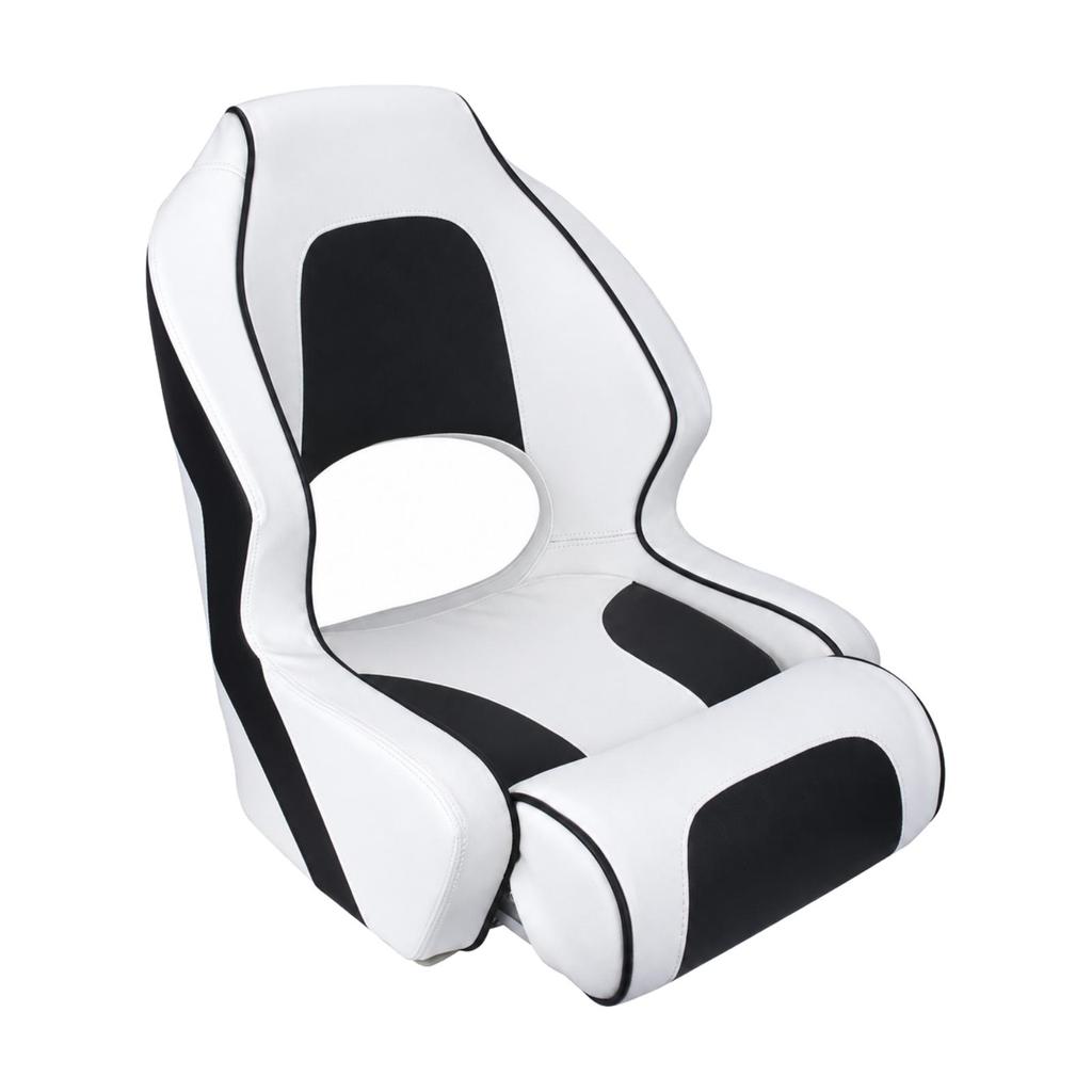 Contoured Boat Seat with Armrests Waterproof Leather-Upholstered Marine