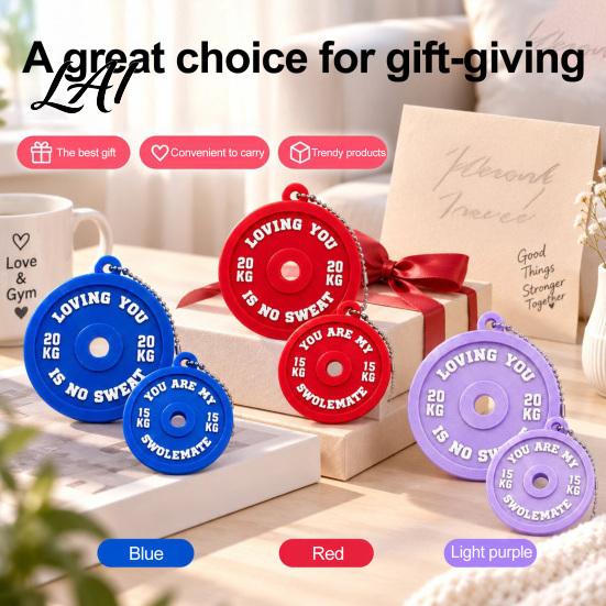 3D Printed Bag Charm 2Pcs Barbell Plate Keychain Pendant with Fitness Pendant Bead Chain Backpack Hanging Decoration Gift for Weightlifting