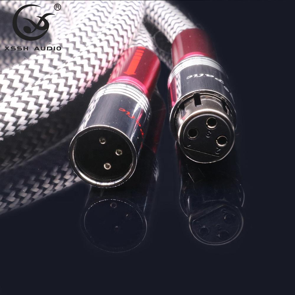 XLR Wire Cords XSSH HIFI 7N PCOCC OFC Copper 2 Core Silver Plated 8MM Dia. CD Amplifier XLR Microphone Audio Cable Signal Line