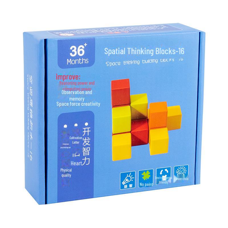 3D Children's Cube Building Blocks Puzzle for Spatial Thinking and Math Skills Training