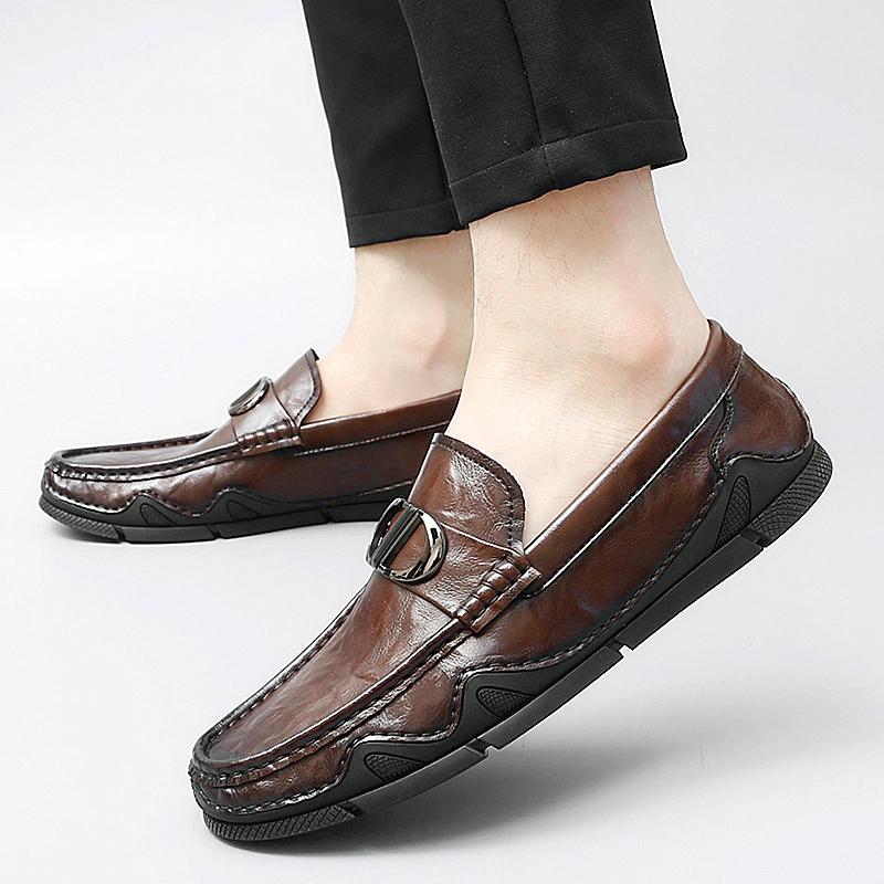 Лоферы Кожаные Туфли для Мужчин Гольф Работа Бизнес Мужская Зеркальная Роскошная Обувь Дизайнер Скейт Крикет Стильная Повседневная Плоская Обувь