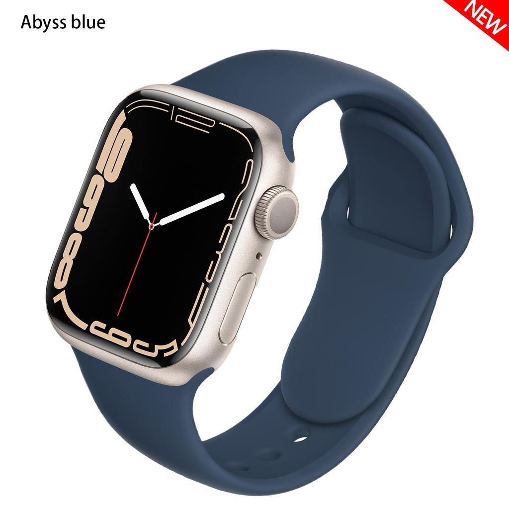 Спортивный браслет-ремень, силиконовый ремешок для Apple Watch, ремешок 8, 7, 41 мм, 45 мм, SE 6, 44 мм, 40 мм, 38 мм, 42 мм, резиновый мягкий ремешок для часов iWatch серии 5, 4, 3, 2, 1