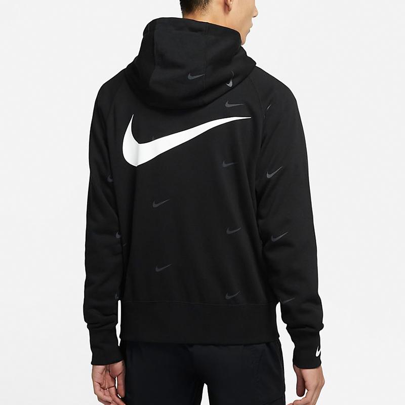 Nike Однотонная повседневная куртка с капюшоном и логотипом, мужская верхняя одежда, черная DA0083-010