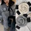 New Fabric Camellia Flower Brooch Bow Tie Ladies Shirt Collar Accessories Pins Vintage Wedding Party Brooches For Women