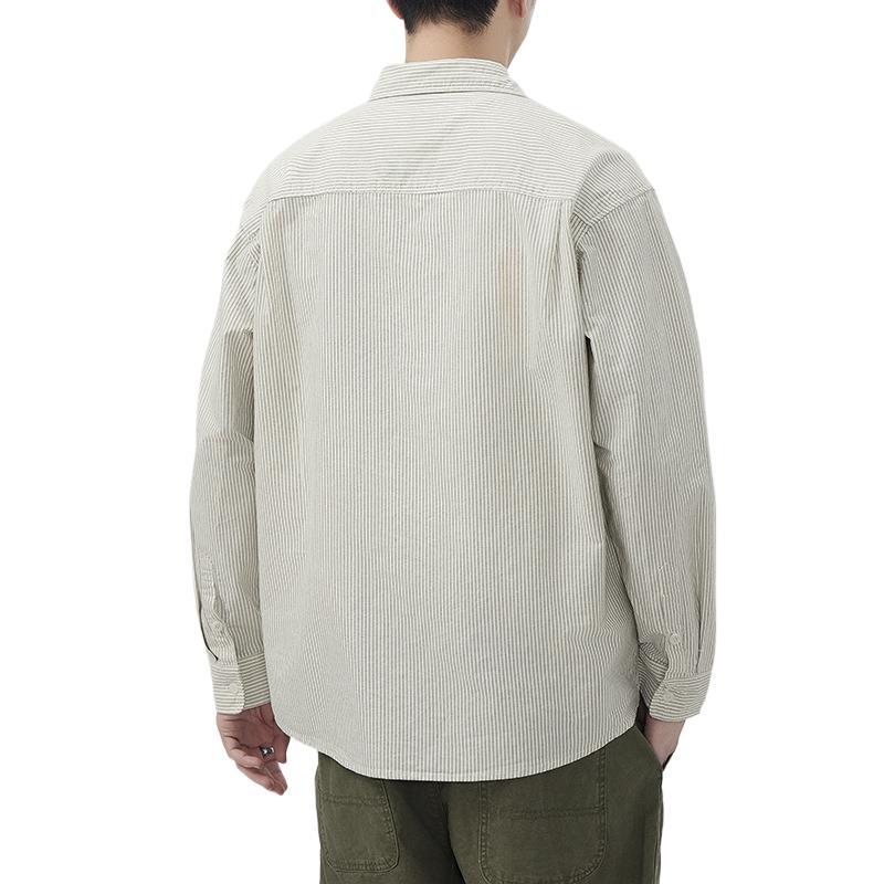 Новая весенняя японская ретро мужская рубашка из рыхлого оксфордского хлопка, повседневная американская рубашка