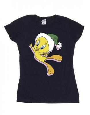 Женская/женская рождественская шляпа Tweety, хлопковая футболка