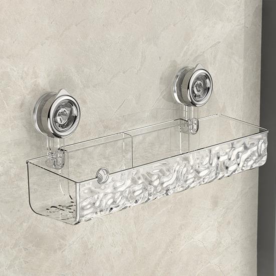 Угловая полка для хранения в ванной комнате, присоска, водонепроницаемая, противоскользящая, высокий забор без перфорации, прозрачный толстый полый дренажный низ, кухня, стена отеля