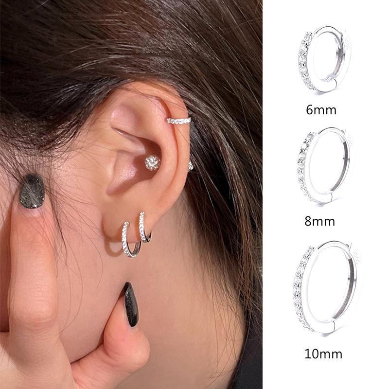 1 пара маленьких сережек-колец для женщин и девочек, минимализм, крошечные серьги для пирсинга хряща, циркониевые серьги, ювелирные изделия, аксессуары, подарки