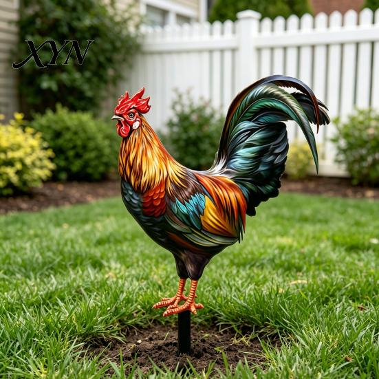 Weather Resistant Yard Decor Realistic Acrylic Animal Stake, 2D Flat Chicken Goose Bird Garden Stake Decoration Bunny Sign for Pathway, Patio,