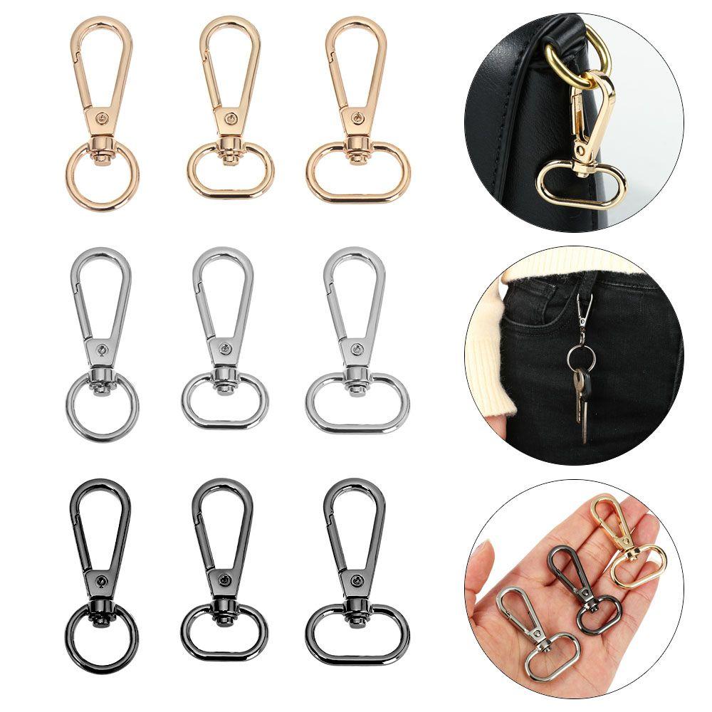 1pcs Metal Split Ring DIY KeyChain Lobster Clasp Bags Strap Buckles Hook Collar Carabiner Snap