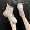 36-41 Women's Shoes Genuine Leather Ankle Boots Plush Outdoor Fashion Casual Platform Ladies Shoes for Women  Autumn