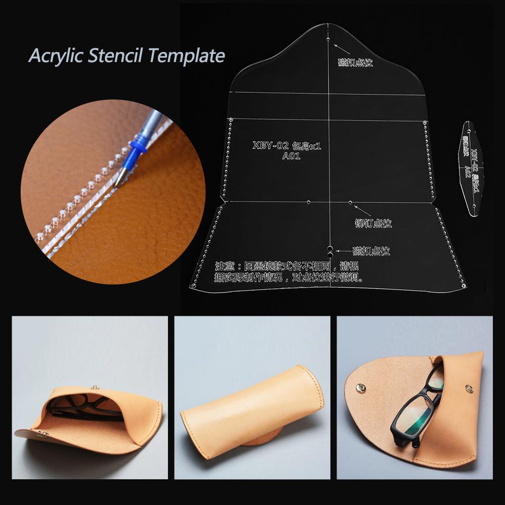 Leather Eyeglasses Case Template Set Acrylic  Pattern Stencil Template DIY XBY-02